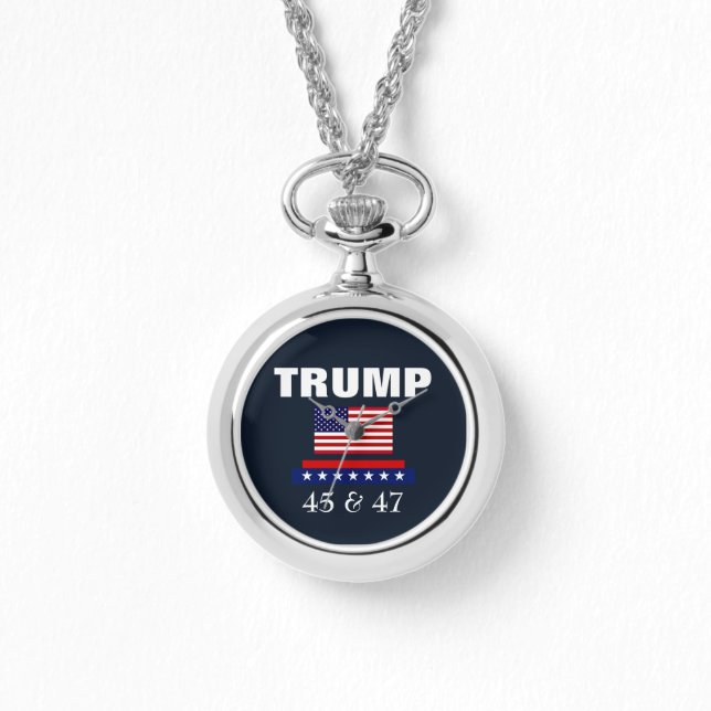 TRUMP BEST PRESIDENT EVER 45 & 47 NECKLACE WATCH (Front)