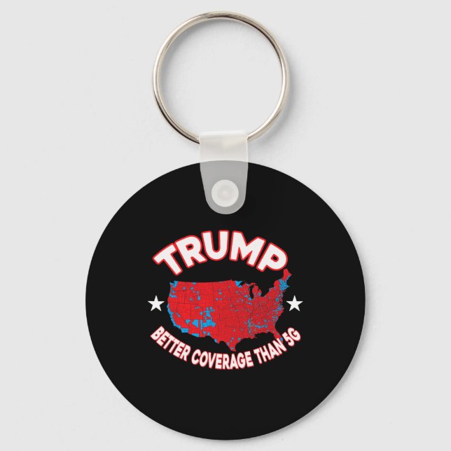 Trump Better Coverage Than 5g Election Results Map Keychain (Front)