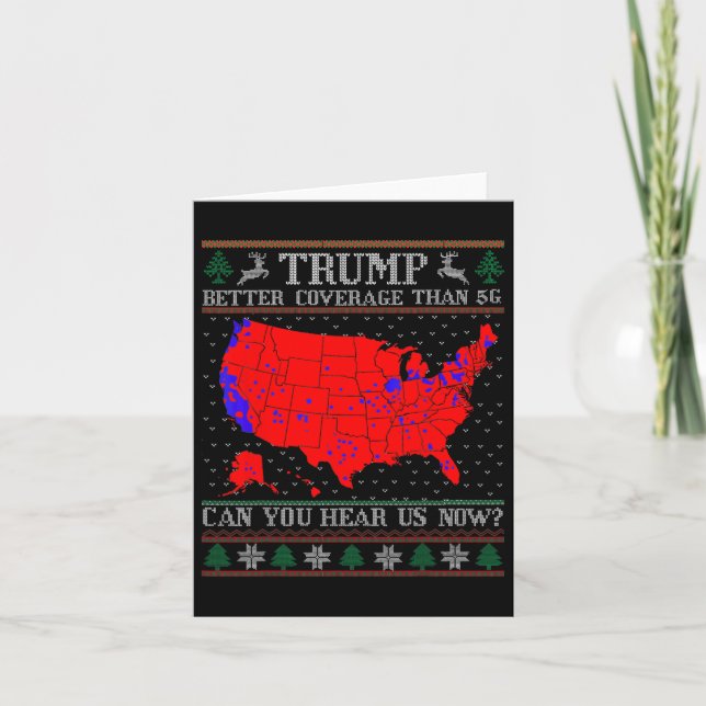 Trump Better Coverage Than 5g Ugly Christmas Sweat Card (Front)