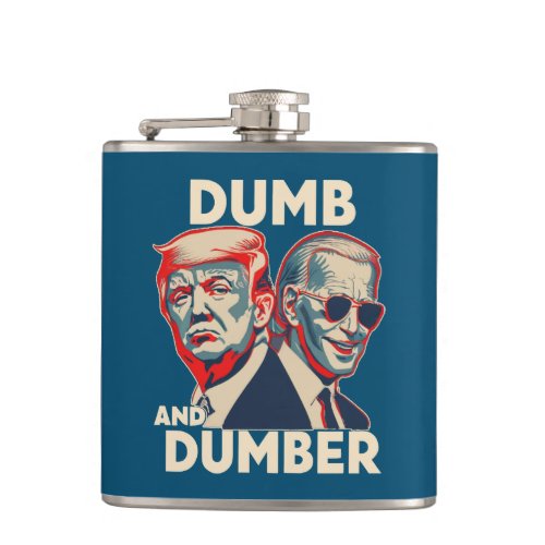 Trump Biden Dumb And Dumber Flask