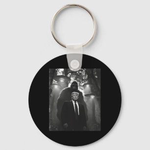 Trump Bigfoot Ufo Alien Encounter Uap Invasion Con Keychain