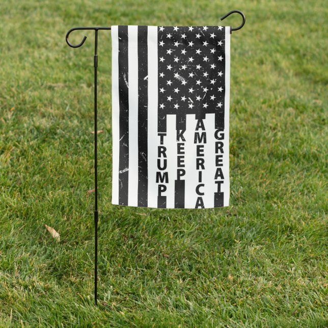 Trump Black and White Flag Keep America Great (In SItu)