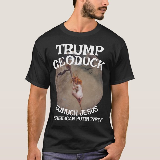 Trump Black Witch Jesus Republican Pee Party T-Shirt (Front)