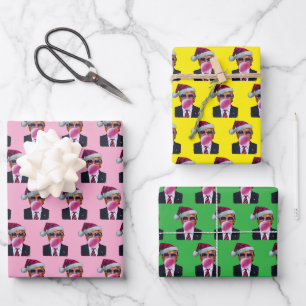 Trump Blowing Bubble Gum Christmas Wrapping Paper Sheets