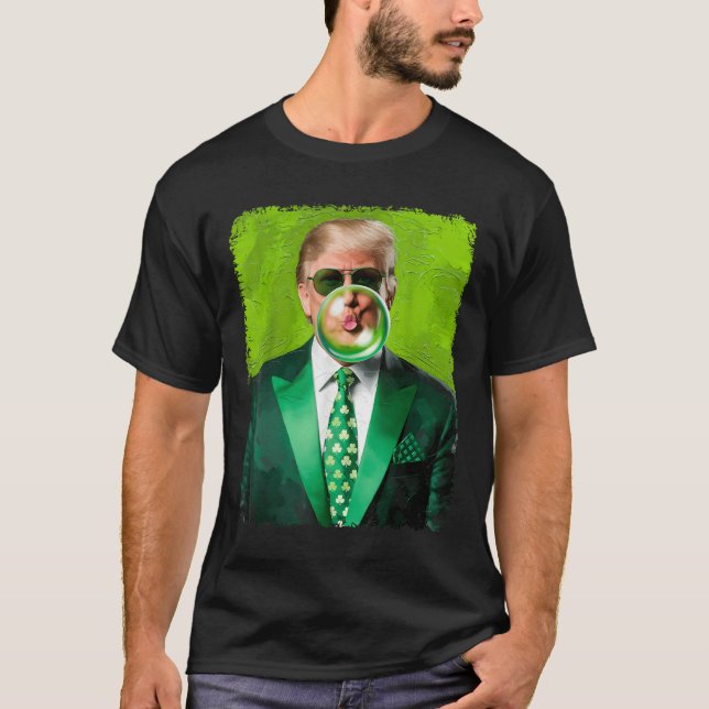 Trump Blowing Bubble Gum Political Republican St T-Shirt (Front)
