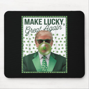 Trump Blowing Bubble Gum St. Patricks Day Funny Mouse Pad