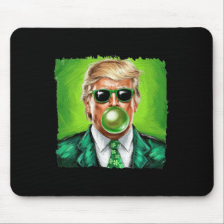 Trump Blowing Bubble Gum St. Patrick's Day Green S Mouse Pad