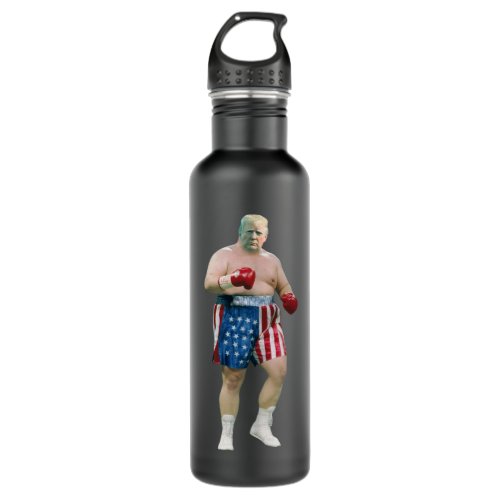 Trump boxing Rocky boxe photo Funny Donald Trump b Stainless Steel Water Bottle
