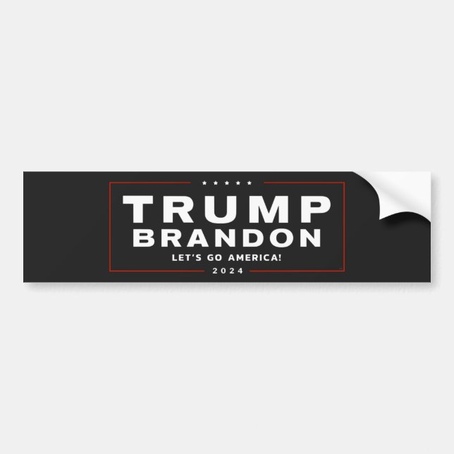Trump Brandon 2024™ Election Bumper Sticker White (Front)