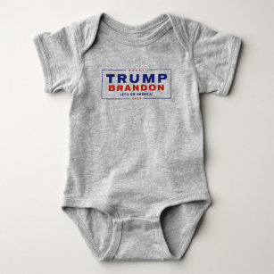Trump Brandon 2024™ Election Grey Baby Bodysuit