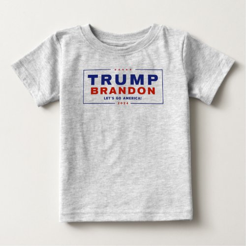 Trump Brandon 2024 Election Grey Baby T_Shirt