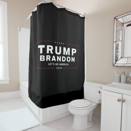 Trump Brandon 2024â Election Shower Curtain White