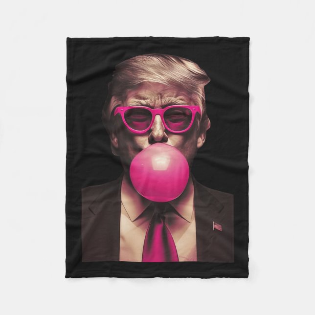 Trump Bubble Gum  Fleece Blanket (Front)