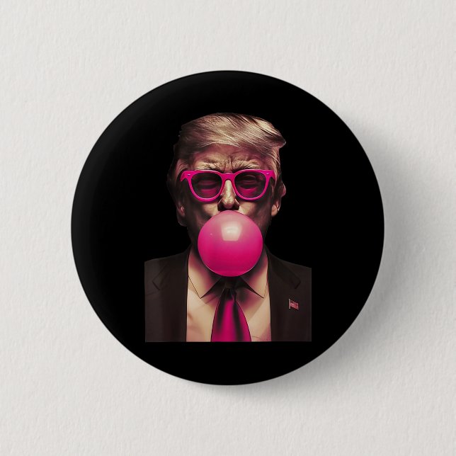 Trump Bubble Gum Funny 1  Button (Front)