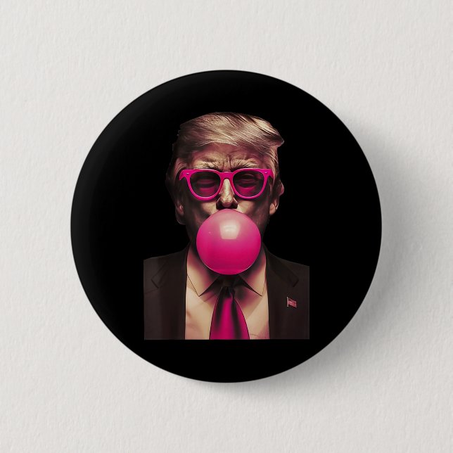 Trump Bubble Gum Funny  Button (Front)