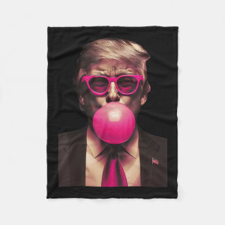 Trump Bubble Gum Funny Fleece Blanket