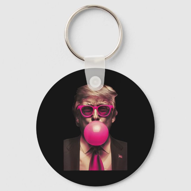 Trump Bubble Gum Funny  Keychain (Front)