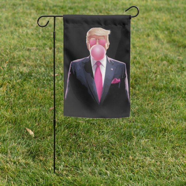 Trump Bubble Gum Garden Flag (In SItu)