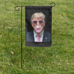 Trump Bubble Gum Pink Funny USA President Garden Flag