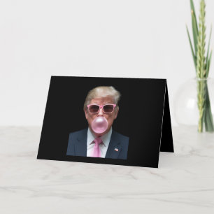 Trump Bubble Gum Pink Funny USA President Letterpress Thank You Card