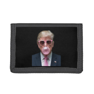 Trump Bubble Gum Pink Funny USA President Tri-fold Wallet