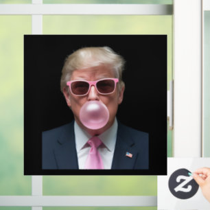 Trump Bubble Gum Pink Funny USA President Window Cling