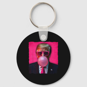 Trump Bubble Gum Pink Sungles Funny Keychain