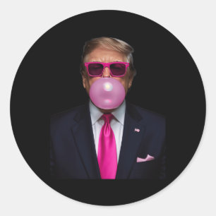 Trump Bubble Gum Shirt 2024 Vote President Funny C Classic Round Sticker