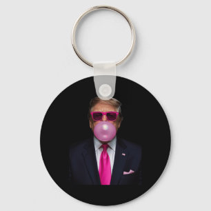 Trump Bubble Gum Shirt 2024 Vote President Funny C Keychain