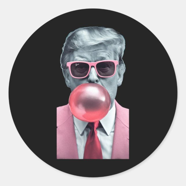 Trump Bubble Gum Yum 1  Classic Round Sticker (Front)