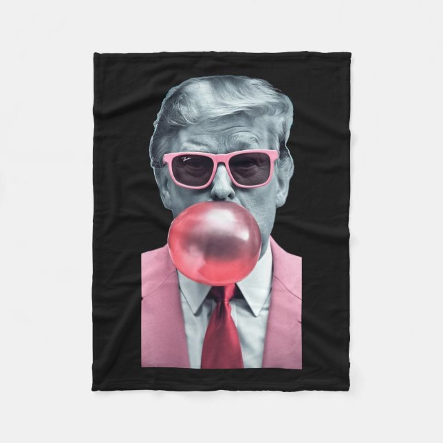 Trump Bubble Gum Yum  Fleece Blanket (Front)