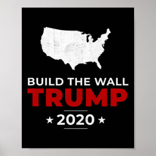 Trump Build The Wall Pro Usa Conservative Vintage Poster