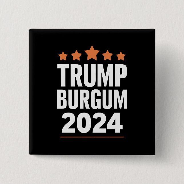 Trump Burgum for President 2024 USA Election Button (Front)