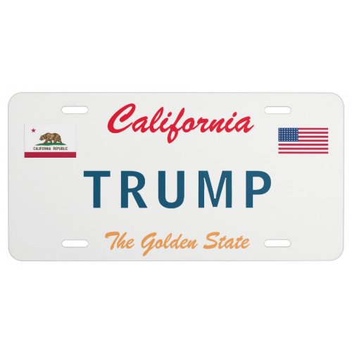 Trump California Vanity License Plate