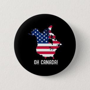 Trump Canada Usa 51st State Map American Flag  Button