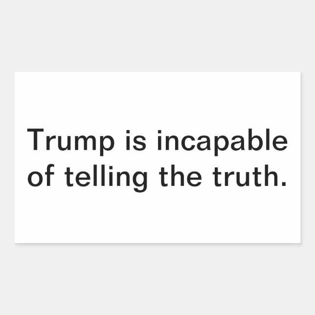 Trump Cannot Tell The Truth Hankamer Artjunkhaus Rectangular Sticker (Front)