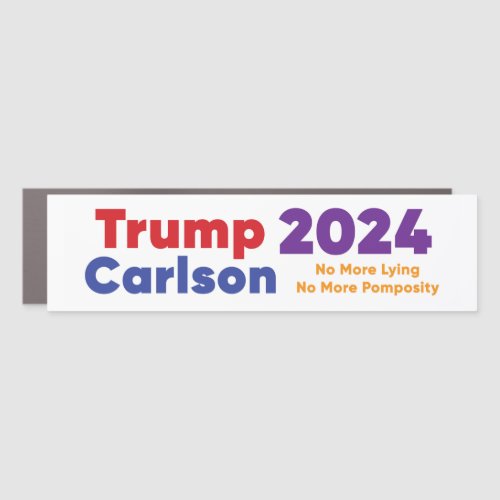 TrumpCarlson 2024 President Bumper Sticker Magnet