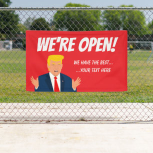 Trump cartoon custom advertising opening banner