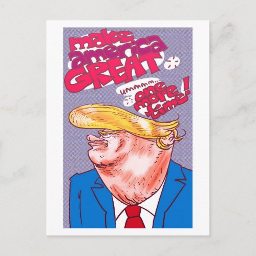 trump cartoon portrait postcard