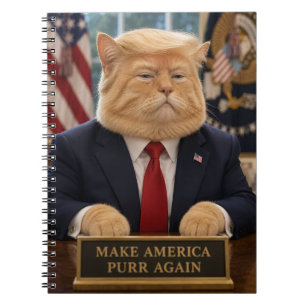 Trump Cat Portrait – Make America Purr Again Notebook