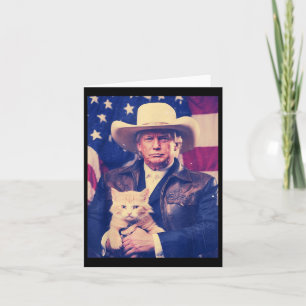 Trump Cat Shirt Funny Cowboy Donald Trump 2024 Ame Card