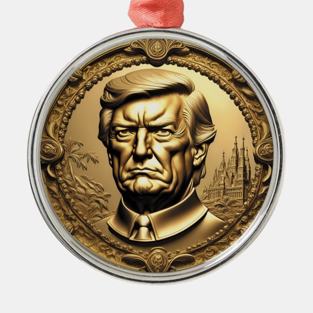 TRUMP CGI Collectible Gold Art-Coin Doubloon Metal Ornament (Front)