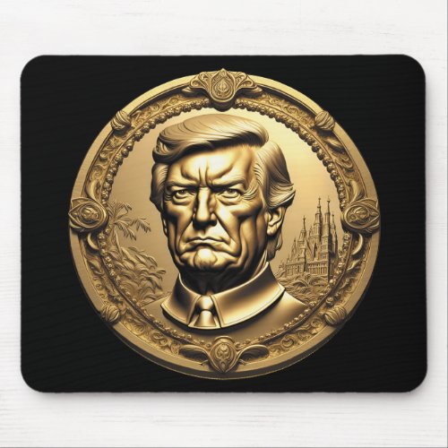 TRUMP CGI Collectible Gold Art_Coin Doubloon Mouse Pad