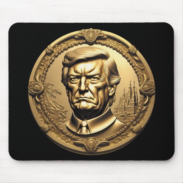 TRUMP CGI Collectible Gold Art-Coin Doubloon Mouse Pad (Front)