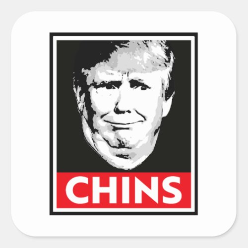 Trump Chins Square Sticker