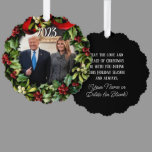 Trump Christmas 2022 Wreath Photo Holiday Greeting Ornament Card