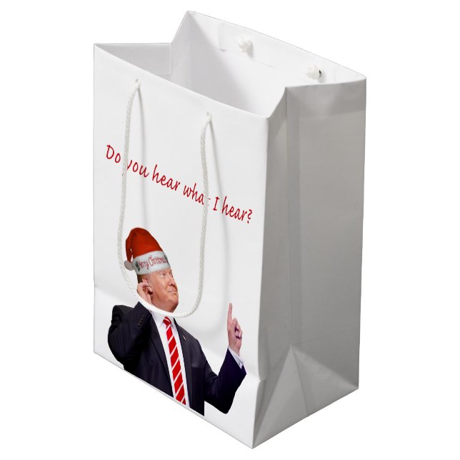 Trump Christmas: Do You Hear What I Hear? Medium Gift Bag (Front Angled)