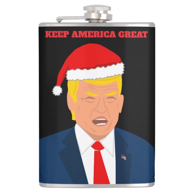 Trump Christmas drink flask - Keep America Great (Front)