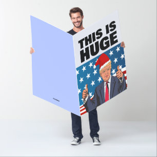 TRUMP CHRISTMAS FUNNY HUGE GIANT GREETING CARD