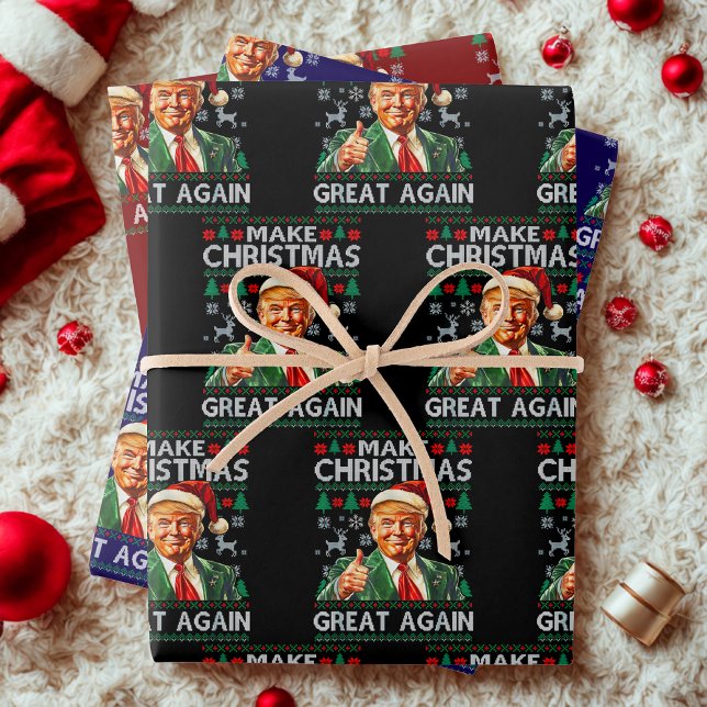 Trump Christmas Gift, Make Christmas Great Again Wrapping Paper Sheets (Creator Uploaded)
